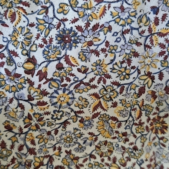 Vintage Women's S Prairie Swing Dress Handmade Blue White Ditzy Floral Cottage - Picture 2 of 13